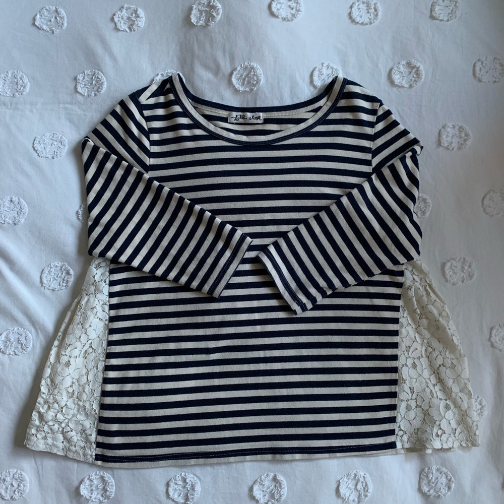Lili’s Closet Striped Tee with Lace from Anthropologie